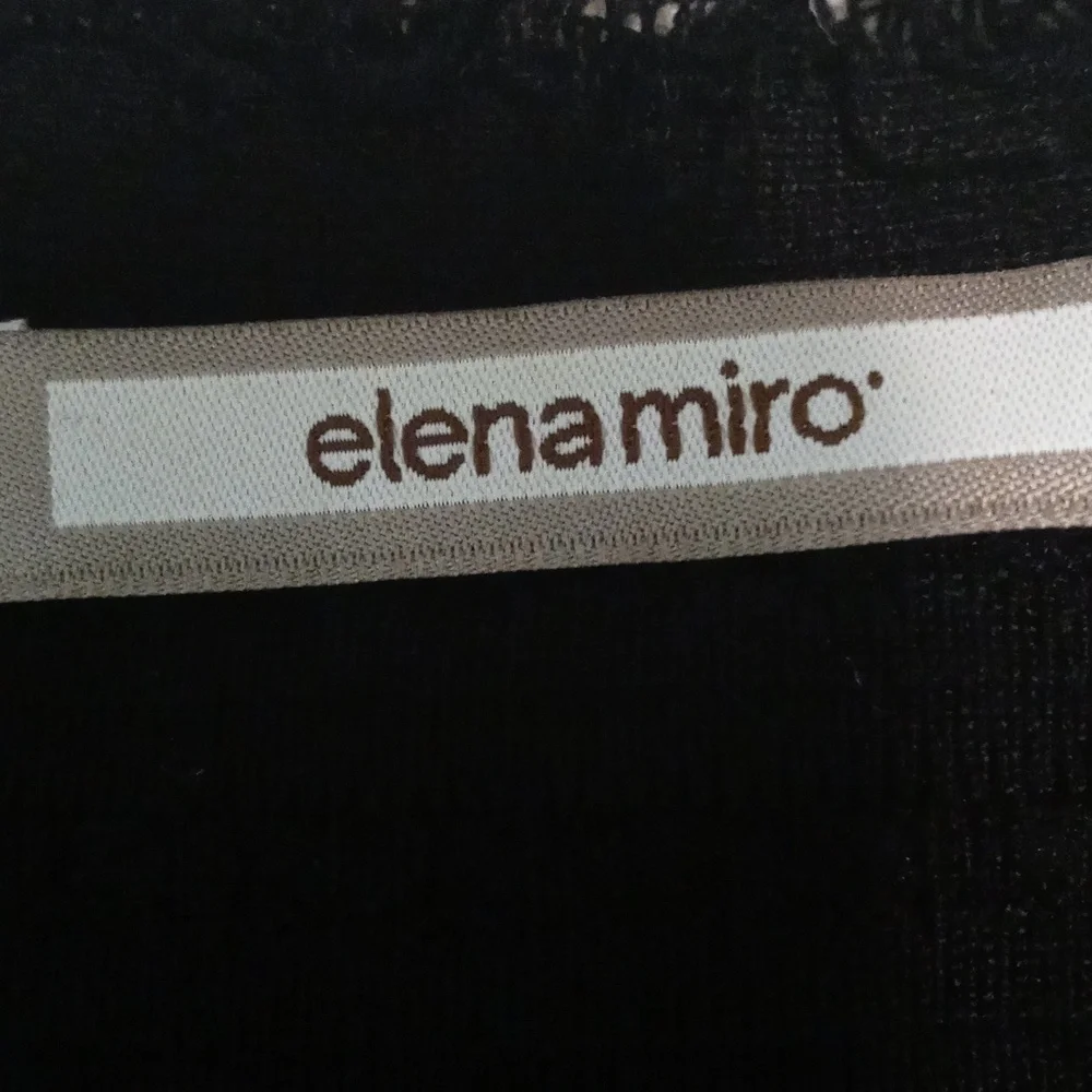 Elena Miro Black Sweater Cardigan with Pearl Trim - Picture 5 of 11